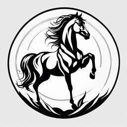 zodiac horse tattoo  simple tattoo,minimalist,white background