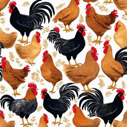 Chicken Clipart, Clucking hens and roosters on the farm. 