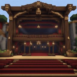 medieval-style theater with grand stage performances - minecraft house design ideas minecraft block style