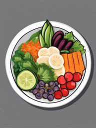 Vegan Buddha Bowl Sticker - Nourish your body with a colorful and wholesome vegan Buddha bowl, , sticker vector art, minimalist design