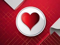 Heart Sticker - Red heart shape, ,vector color sticker art,minimal