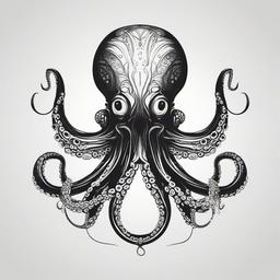 Electric Octopus Tattoos - Infuse energy and dynamism into your tattoo with an electric-themed octopus design.  simple vector color tattoo,minimal,white background