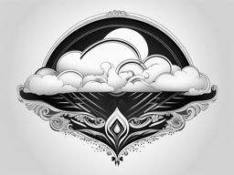 cloud tattoo black and white design 