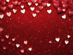 Red Glitter Hearts Background  