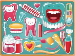 Teeth clipart - teeth in a dental hygiene poster  