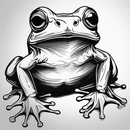 drawing of glossy frog  minimal rough sketch scribbles,doodles,black and white