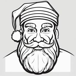 Santa Claus Hat Clip Art,Designing a Santa-themed coloring book  simple, 2d flat