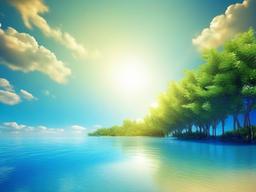 Blue Sunny Sky Background  ,desktop background wallpaper