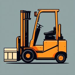 Forklift Clipart - A forklift for lifting heavy loads.  transport, color vector clipart, minimal style