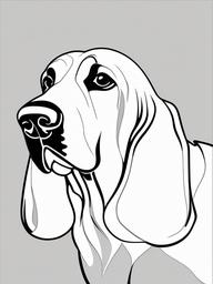 Basset Hound Coloring Pages - Long-Eared Dog with a Gentle Look  minimal black outline printable sheet, coloring page