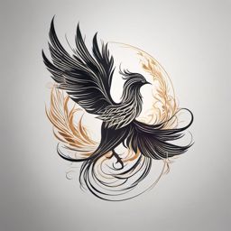 Minimalist phoenix tattoo, Delicate and subtle phoenix tattoos with minimalist design elements. , color, tattoo design