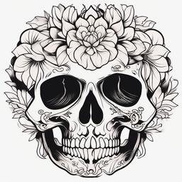 Japanese Flower of Death Tattoo - Tattoo featuring a flower associated with death in Japanese culture.  simple color tattoo,white background,minimal