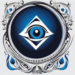 evil eye blue tattoo  simple vector color tattoo