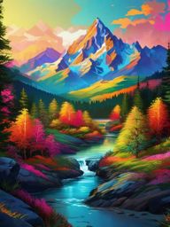 Desktop Wallpaper - Majestic Mountain Landscape Scenery wallpaper splash art, vibrant colors, intricate patterns