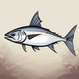 Kingfish Clipart - Kingfish patrolling near the coral reef , minimal, 2d