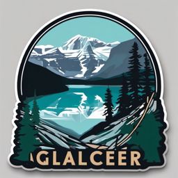 Glacier National Park sticker- Pristine wilderness in Montana along the Canadian border, , sticker vector art, minimalist design