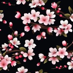 Flower Background Wallpaper - cherry blossom black background  