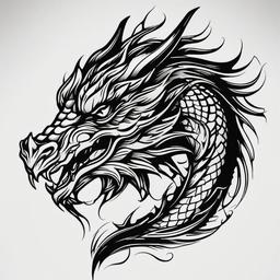 Cool Dragon Tattoo Designs - Stylish and modern designs for cool dragon tattoos.  simple color tattoo,minimalist,white background