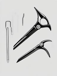 sketch of pliers  minimal rough sketch scribbles,doodles,black and white