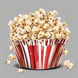 popcorn clipart  vector style illustration, white background