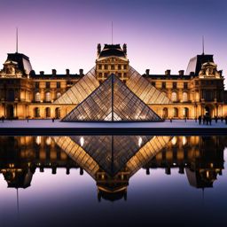 louvre pyramid - illuminate the modern elegance of the louvre pyramid in paris, contrasting with the historic museum. 