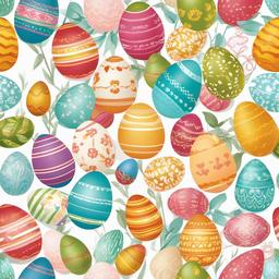 Easter clipart - decorated Easter eggs on a table  