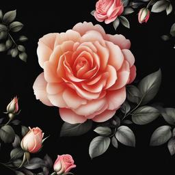 Flower Background Wallpaper - black background with a rose  