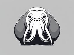 Walrus cartoon  minimal, white background