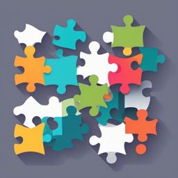 Puzzle Piece Clipart - Puzzle piece for problem-solving and solutions,  color vector clipart, minimal style