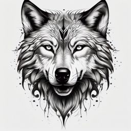 Tattoo Wolf Eyes,tattoo that captures the fierce and piercing eyes of a wolf, windows to its untamed soul. , tattoo design, white clean background