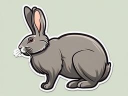 Flemish Giant Rabbit cartoon - large, gentle rabbit breed  cartoon sticker style