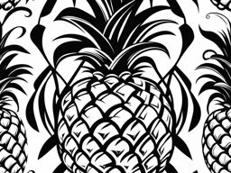 pineapple clipart black and white 