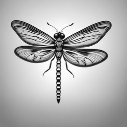 dragonfly tattoo black and white design 