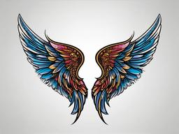 angel wings tattoo  simple vector color tattoo