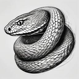 drawing of a snake shedding its skin  minimal rough sketch scribbles,doodles,black and white