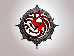 fire and blood tattoo  simple color tattoo,white background