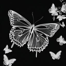 Butterfly Background Wallpaper - white butterfly in black background  