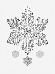 Snowflakes Falling Coloring Pages - Gentle Snowflakes Drifting from the Sky  minimal black outline printable sheet, coloring page