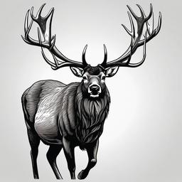 Elk cartoon - large deer with impressive antlers  