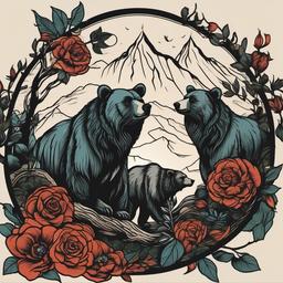 bears den tattoo  simple vector color tattoo