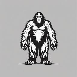 Bigfoot  minimalist design, white background, professional color logo vector art