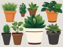 Plant pot clipart, A potted plant ready for your gardening designs.  simple, 2d flat