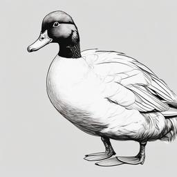 drawing of a muscovy duck  minimal rough sketch scribbles,doodles,black and white