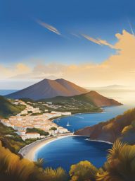 lipari's volcanic beauty - sketch the volcanic landscapes of lipari island, with craters, hot springs, and dramatic rock formations. 