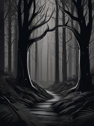 Dark Forest Background Drawing  ,mobile iphone background wallpaper