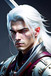 white haired swordsman 