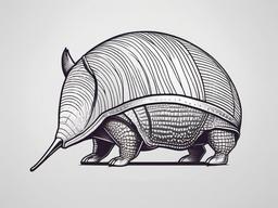 Armadillo cartoon  minimal, white background