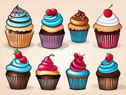 Cupcake Clipart, Delectable cupcakes with sweet frosting. 