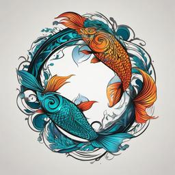 pisces sign tattoo designs  simple vector color tattoo