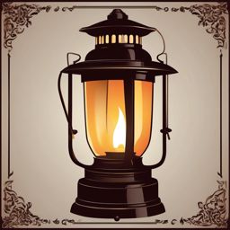 Antique Lantern Clipart - An antique lantern with a flickering flame, illuminating pathways in the darkness.  color clipart, minimalist, vector art, 